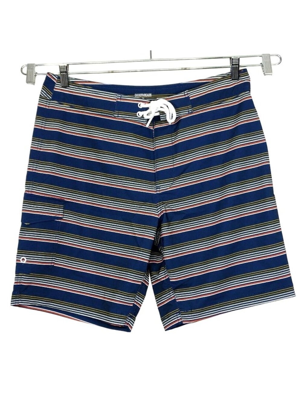 Goodthreads Swim Trunk Boardshorts Men Size 34 Blue Stripe 9 in Beach Summer NEW